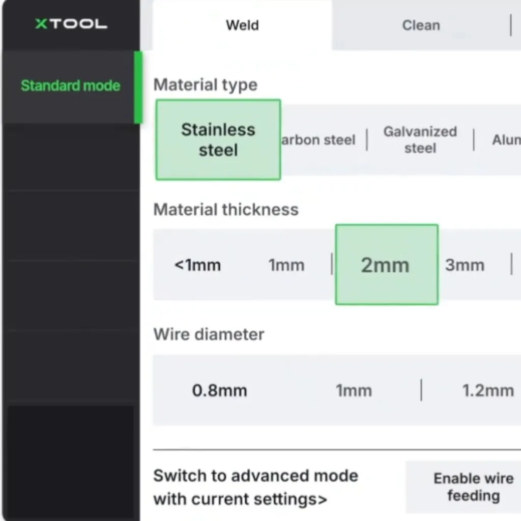 In-Built Parameters  von xTool MetalFab