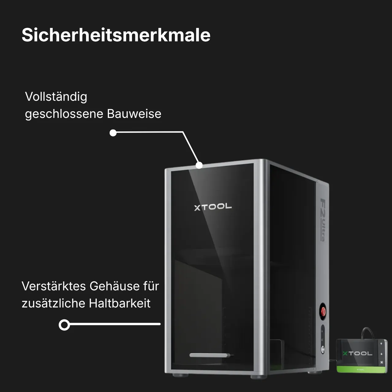 Sicherheitseigenschaften von xTool f2 Ultra Faserlaser Maschine