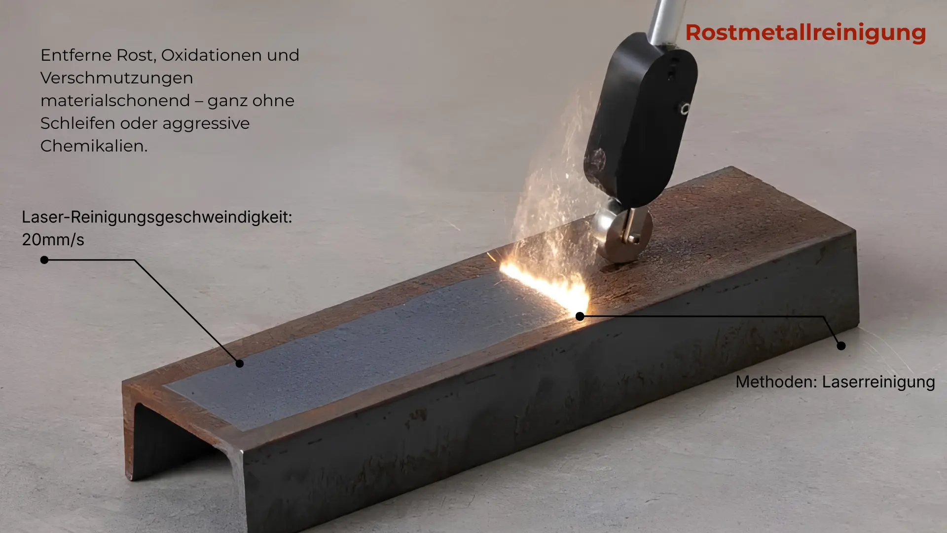 X-Tool Metalfab Anwendungsmöglichkeiten Rostmetallreinigung